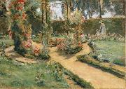 The Rose Garden in Wannsee with the Artist-s Daughter and Granddaughter, Max Liebermann